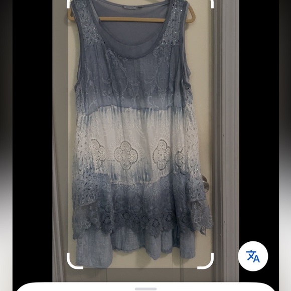 VASNA made in Italy Layered Eyelet Embroidered Tank Dress size 1X - Picture 6 of 9